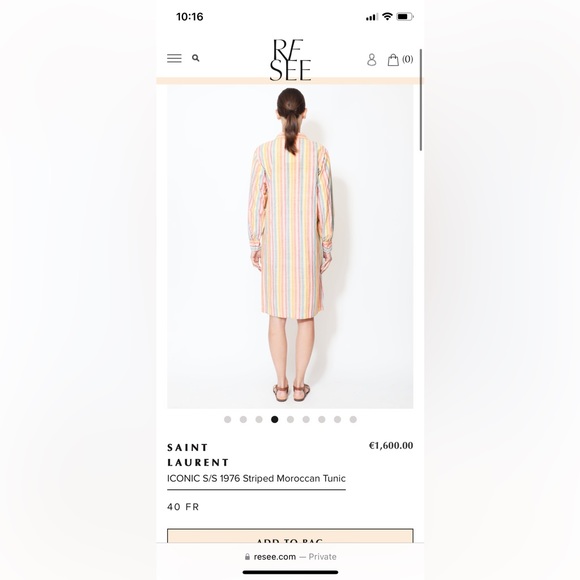 YSL Rive Gauche Striped Tunic Dress - Picture 11 of 13